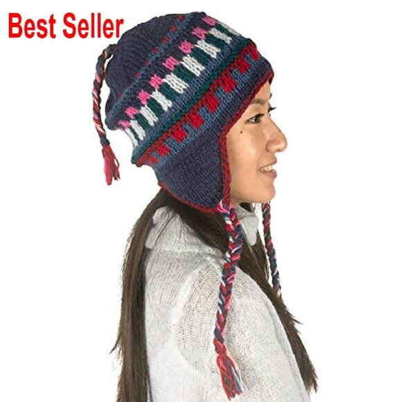Warm Wool Hat Fleece Lined Hand Knit Ear Flaps Winter Beanie Classic Chic main image 4
